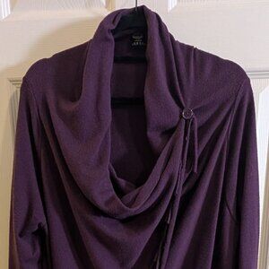 The Limited Womens Plus Size 2XL Long Sleev Fringe Sweater Purple